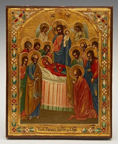 Russian Icon of the Dormition of the Virgin, 19th
