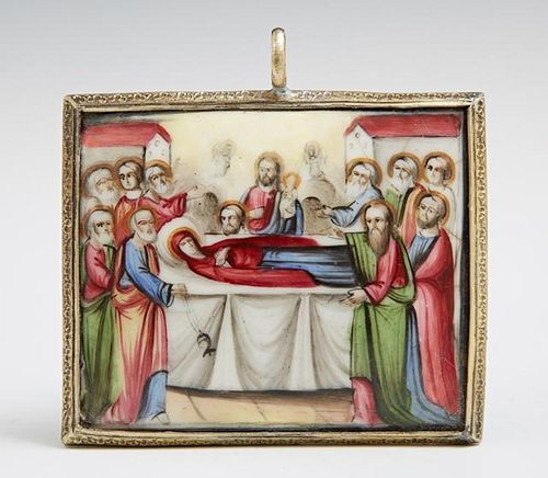 Russian Pendant of The Dormition of the Mother of