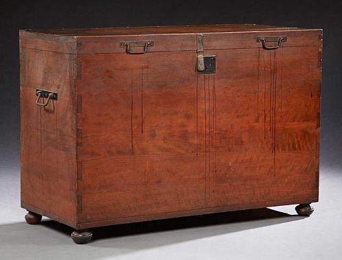 French Carved Beech Coffer, 19th c., with a thick