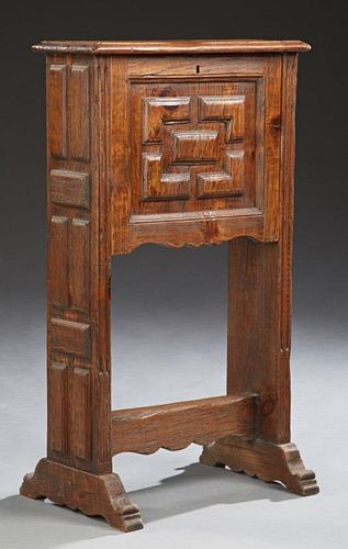 Spanish Style Carved Oak Fall Front Desk, early 20