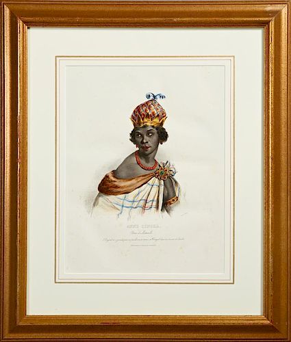 "Anne Zingela, Reine des Matampa," 19th c., colore
