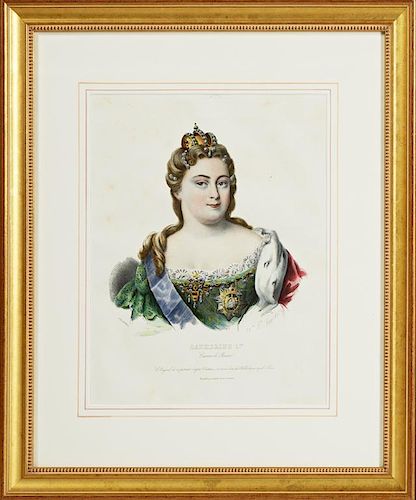 Catherine I Czarine de Russie," 19th c., colored p