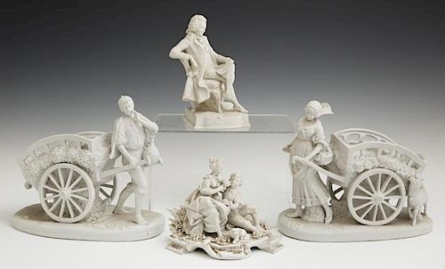 Group of Four Continental Bisque Figures, early 20