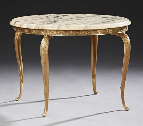 French Alabaster and Bronze Coffee Table, 20th c.,