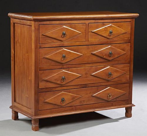 French Provincial Carved Cherry Commode, 20th c.,