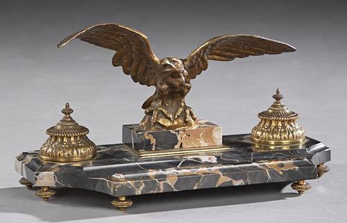 French Gilt Bronze and Highly Figured Black Marble