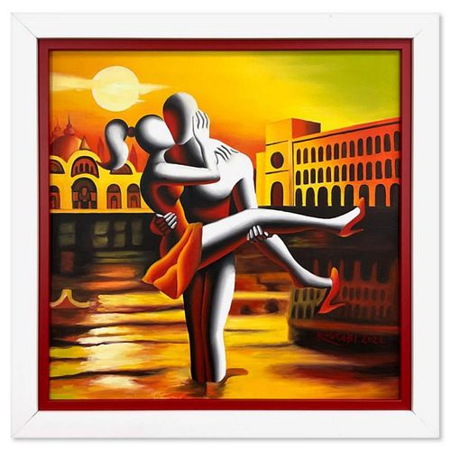 Mark Kostabi, "Venetian Fantasy" Framed Original Oil Painting on Canvas, Hand Signed with Letter of Authenticity