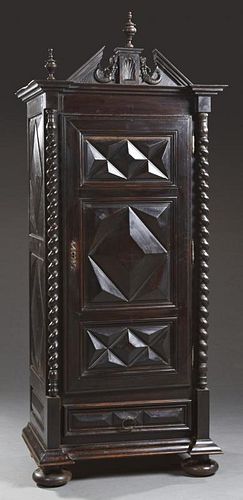 French Louis XIII Style Carved Walnut Bonnetiere,