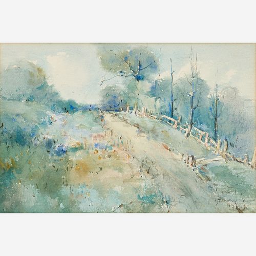 Kathryn E. Cherry Watercolor Landscape (1919)