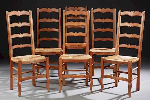Set of Six French Provincial Carved Cherry Rush Se