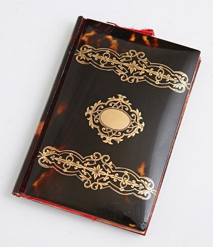 English Tortoise Shell Notebook, 19th c., with gol