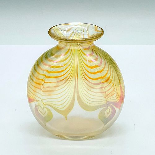 Correia Art Glass Yellow Vase