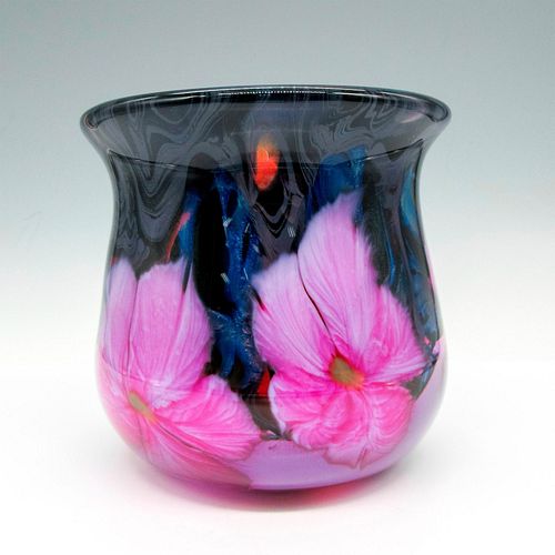 John Lotton Cased Glass Vase, Clematis Floral