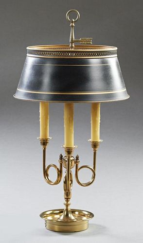 French Style Brass Three Light Bouillotte Lamp, 20