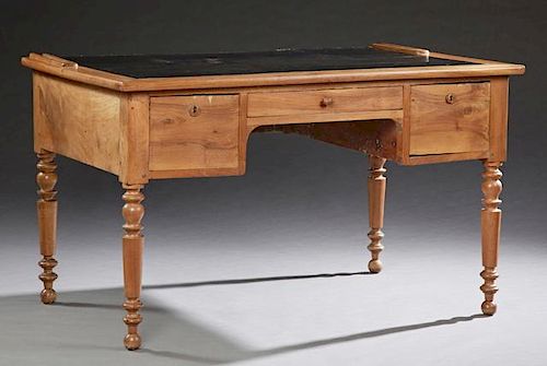 French Louis Philippe Carved Walnut Desk, 19th c.,