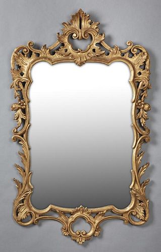 Continental Gilt and Gesso Overmantle Mirror, late