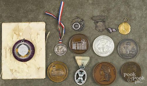 Medals and awards from various institutions, late 19th/early 20th c.