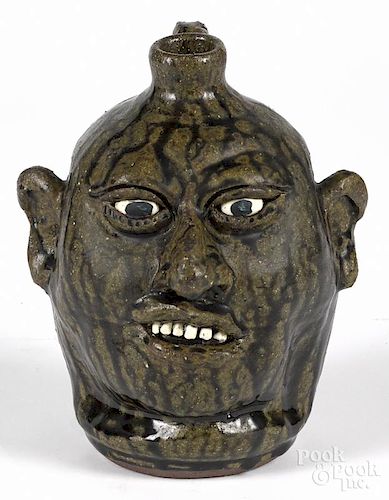 Lanier Meaders, stoneware face jug, 9'' h.