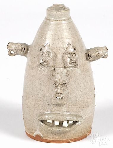 Ned Berry, multi-face stoneware jug, 7 1/2'' h.