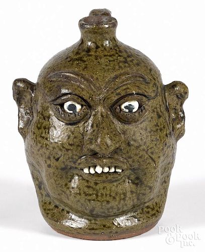 Lanier Meaders, stoneware face jug, 8 3/4'' h.