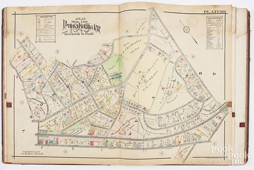 Atlas of Properties on the Main Line, Pennsylvania Railroad from Overbrook to Paoli, Philadelphia