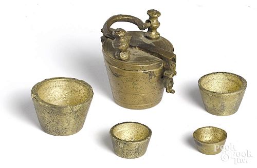 Set of brass nesting scale weights, 19th c.
