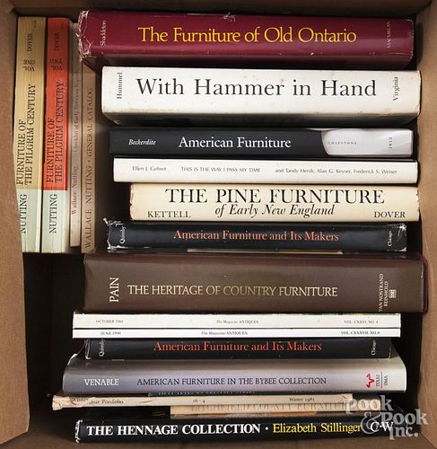 Reference books on American furniture, approximately twenty.
