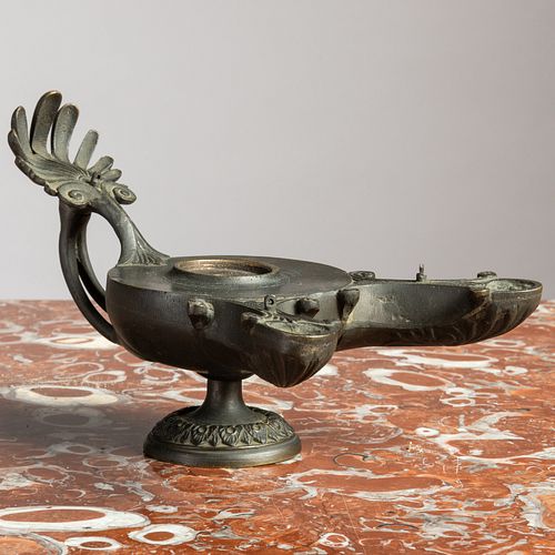Bronze Model of an Oil Lamp, After the Antique