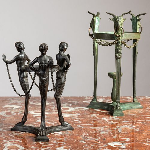Two Bronze Models of Tripod Stands, After the Antique