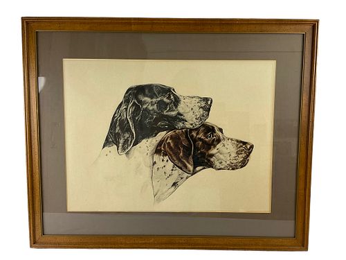 Ernest Huntley Hart (American, 1910-1985) Field Dogs Lithographs Unsigned 