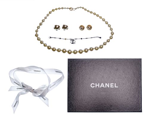 Chanel Faux Pearl Jewelry Assortment for sale at auction on 15th