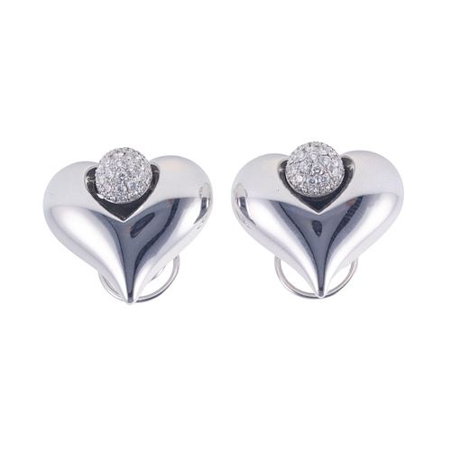 Chopard Pushkin 18k Gold Diamond Heart Earrings