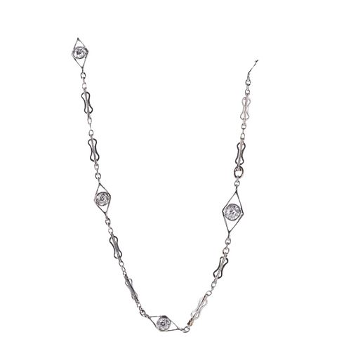 Platinum Diamond Station Necklace