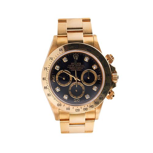 Rolex Cosmograph Daytona "Zenith" 18k Gold Diamond Automatic Watch 16528