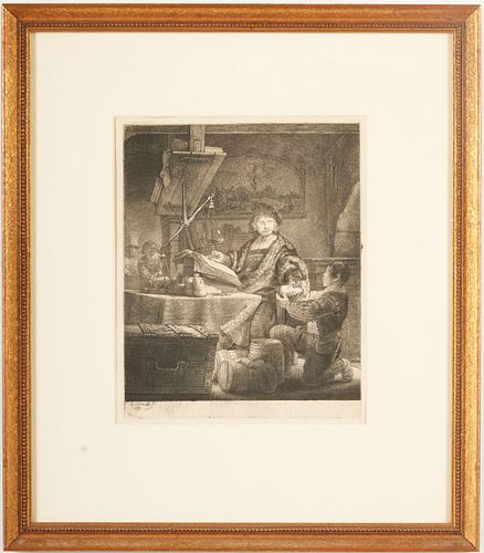 Rembrandt Etching "The Gold Weigher"