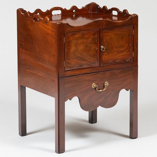 Two Similar George III Style Mahogany Bedside Cabinets