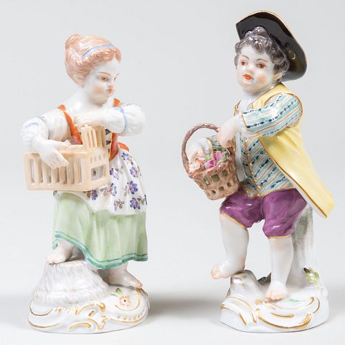 Two Meissen Porcelain Figures of Children