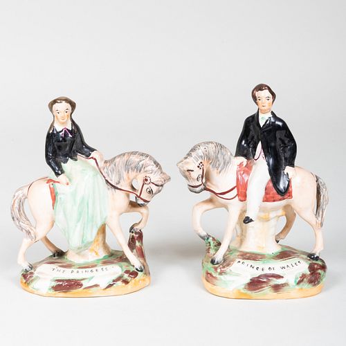 Pair of Staffordshire Equestrian Figures 'Prince of Wales' and 'The Princess'