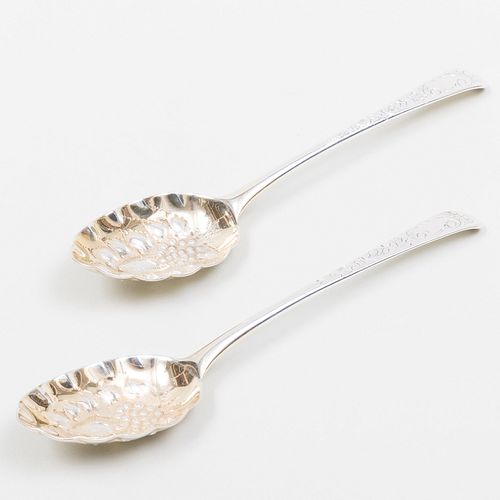 Pair of George III Silver-Gilt Berry Spoons 