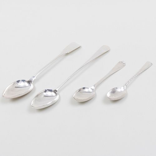 Group of Four Silver Serving Spoons