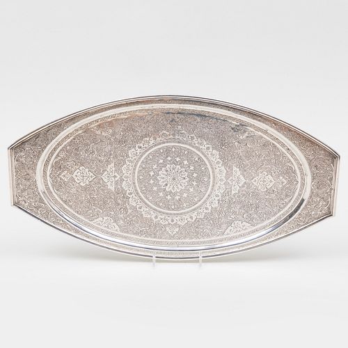 Persian Silver Oval Tray 