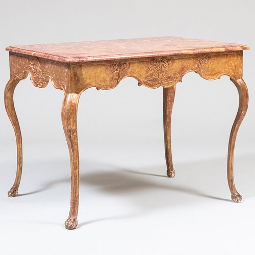 Louis XV Style Carved and Painted Center Table 