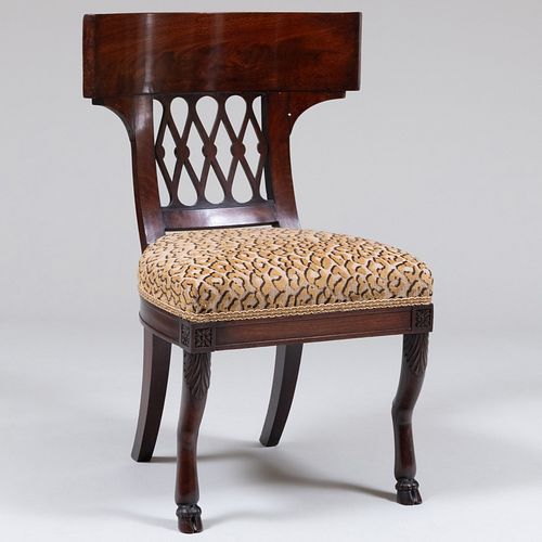 Continental Neoclassical Style Mahogany Klismos Chair, Probably Italian