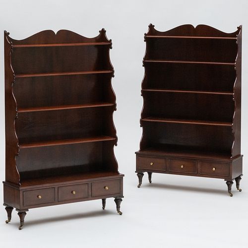 Pair of Regency Style Mahogany Bookshelves