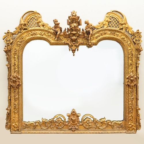 Large Victorian Oil Gilded Mirror
