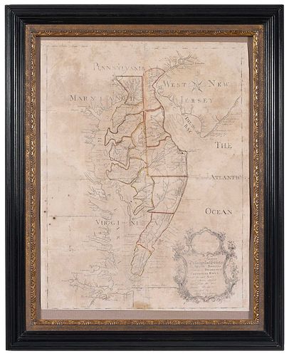 Rare John Churchman Map of Delaware Peninsula and Chesapeake Bay