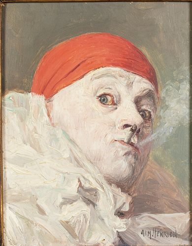 Armand Henrion (1875-1958), Red Clown, Oil
