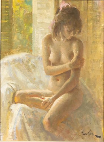 Joe Bowler (1928-2017), Seated Nude Woman, O/C