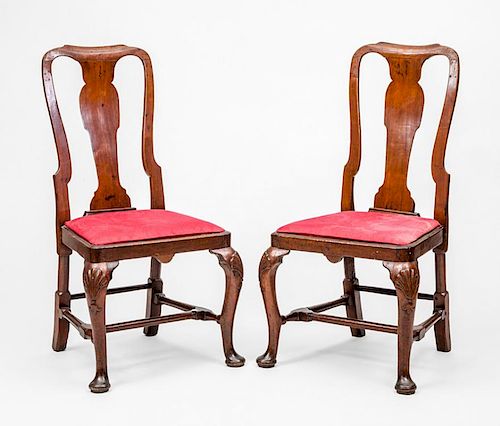 PAIR OF QUEEN ANNE MAHOGANY SIDE CHAIRS