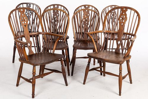 8 English Windsor Chairs, 18th Century